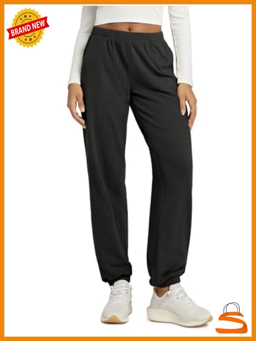 Brushed Fleece Jogger Sweatpants High-Rise Drawstring Pockets Lounge